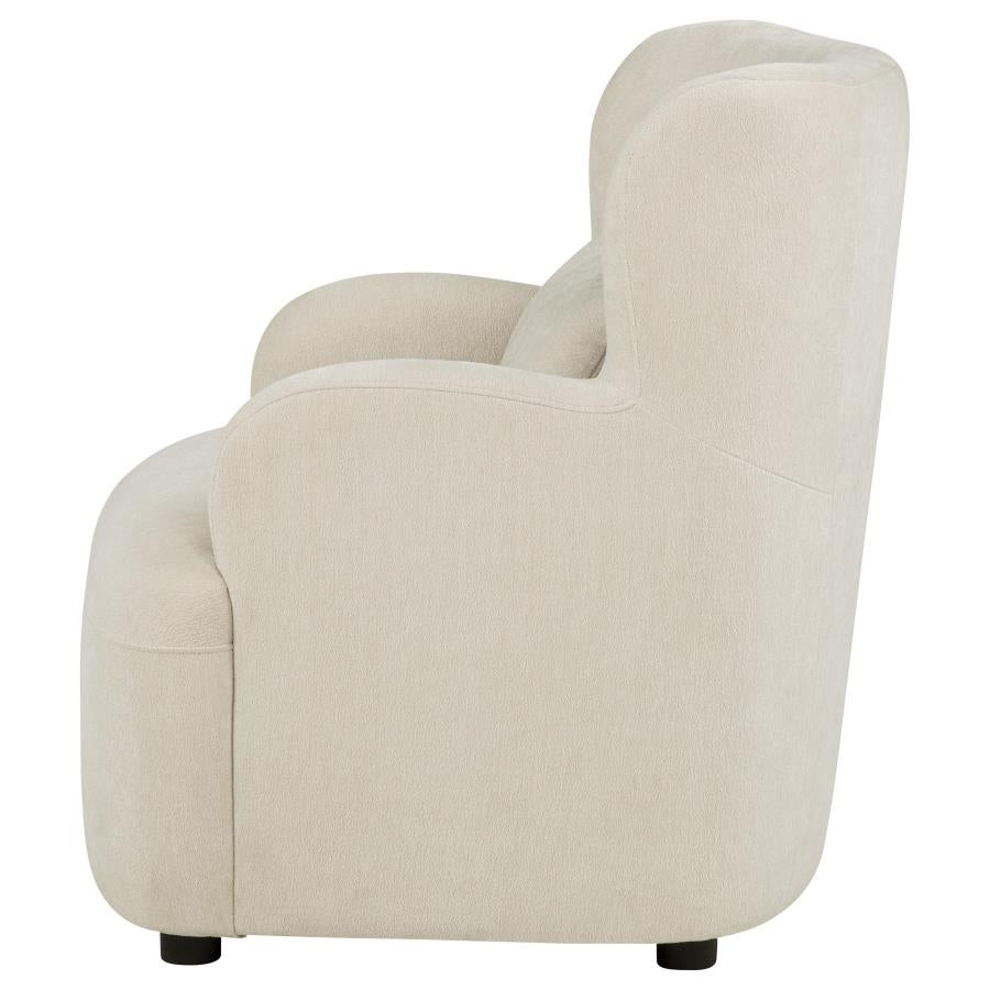 Duvall Contemporary Fabric Deep-Seated High-Back Accent Chair Beige