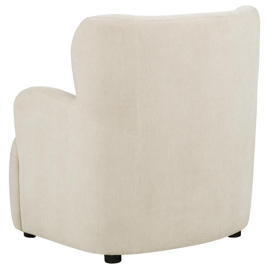 Duvall Contemporary Fabric Deep-Seated High-Back Accent Chair Beige