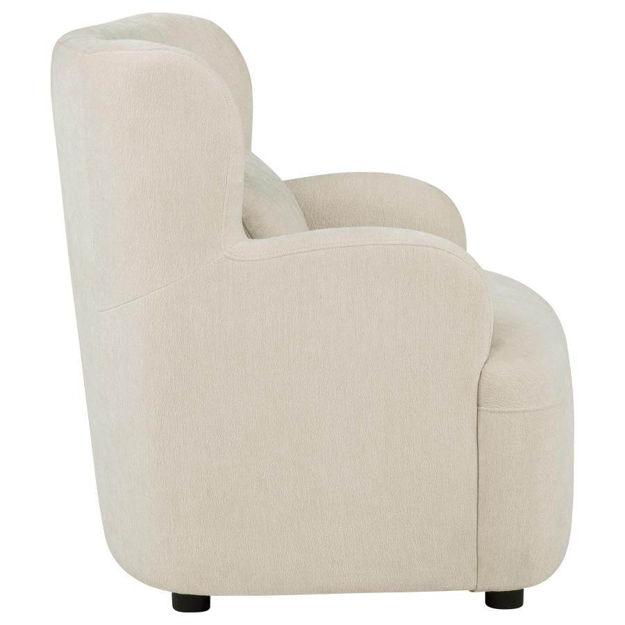 Duvall Contemporary Fabric Deep-Seated High-Back Accent Chair Beige