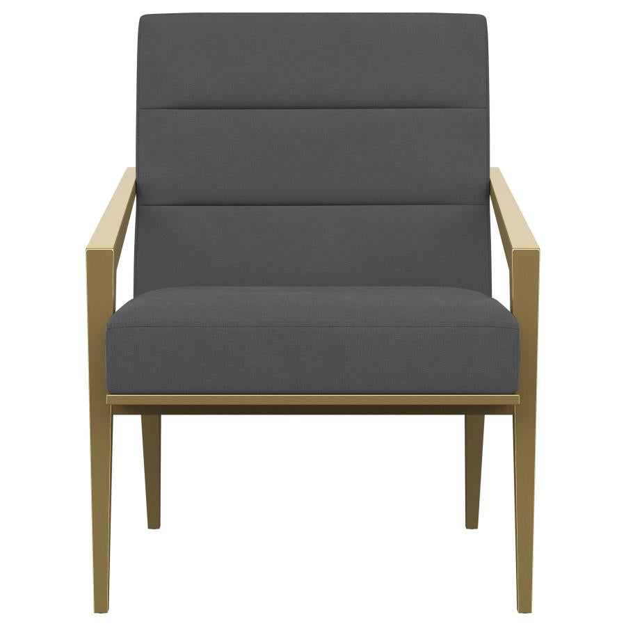Kirra Upholstered Metal Arm Accent Chair Dark Grey