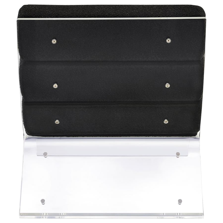 Serreta Channel-Tufted Boucle Accent Chair with Acrylic Frame Black