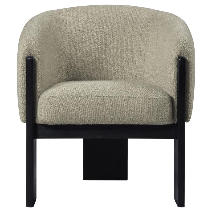 Valdez Boucle Upholstered Barrel Back Accent Chair Beige