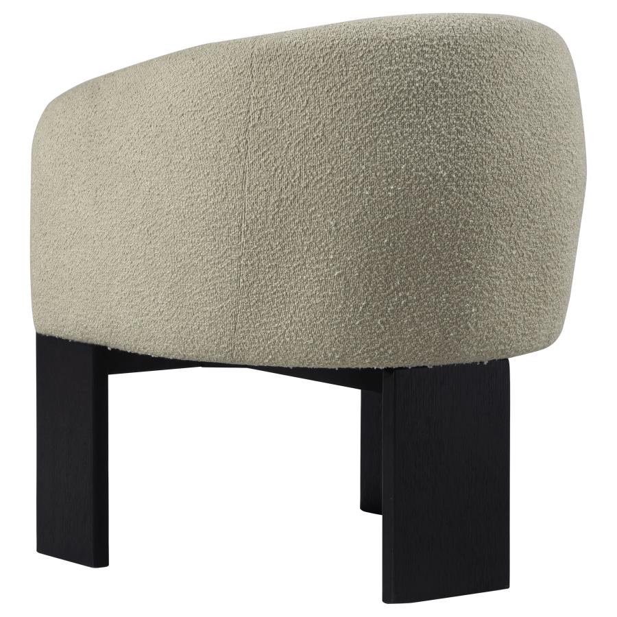 Valdez Boucle Upholstered Barrel Back Accent Chair Beige