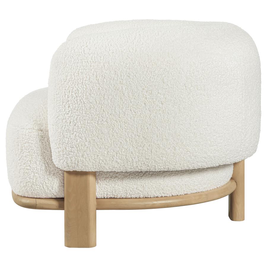 Lawler Upholstered Barrel Back Accent Chair Ivory and Natural