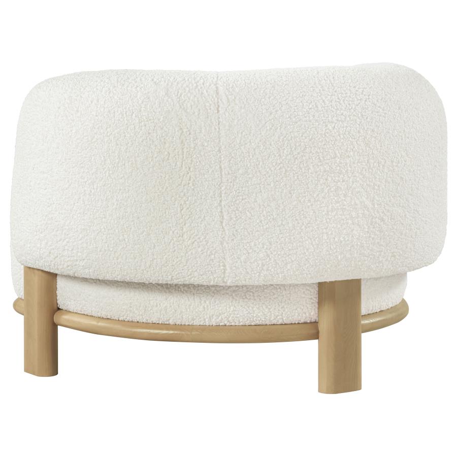 Lawler Upholstered Barrel Back Accent Chair Ivory and Natural