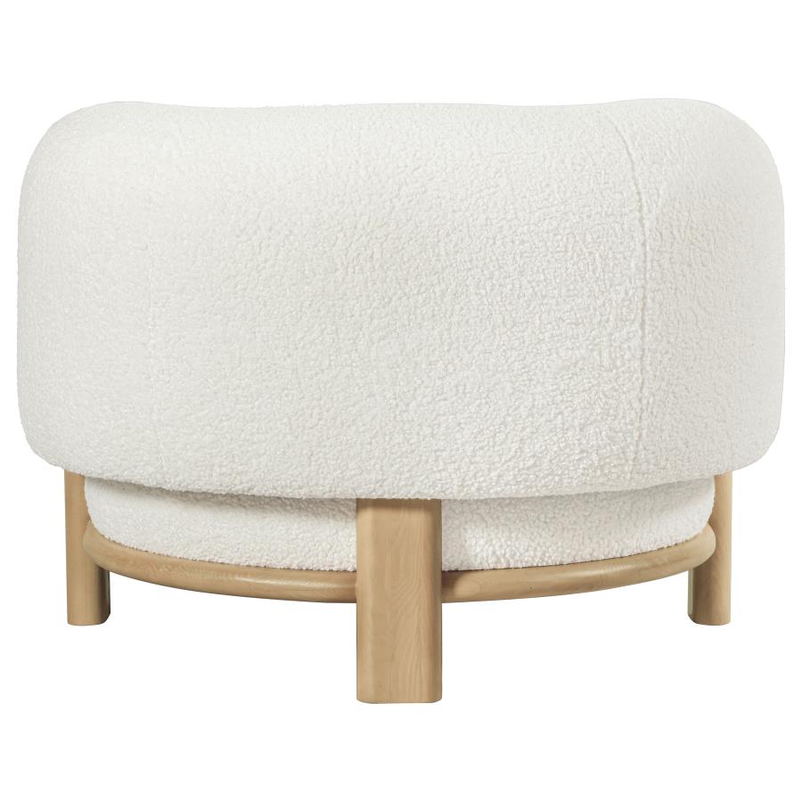 Lawler Upholstered Barrel Back Accent Chair Ivory and Natural