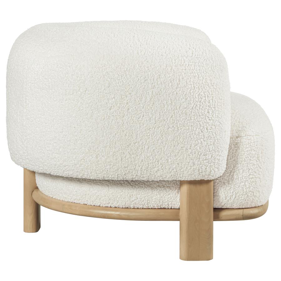 Lawler Upholstered Barrel Back Accent Chair Ivory and Natural