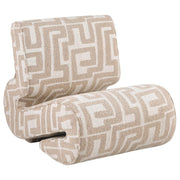 Eimer Geometric Jacquard Accent Chair Camel