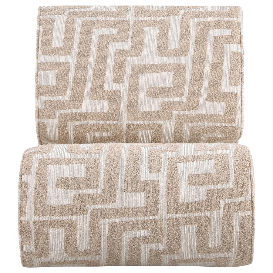 Eimer Geometric Jacquard Accent Chair Camel