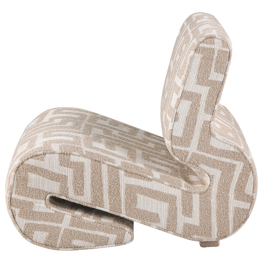 Eimer Geometric Jacquard Accent Chair Camel