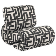 Eimer Geometric Jacquard Accent Chair Black