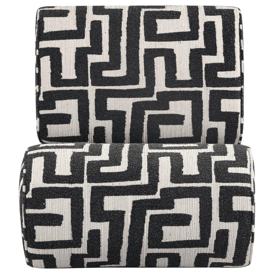 Eimer Geometric Jacquard Accent Chair Black