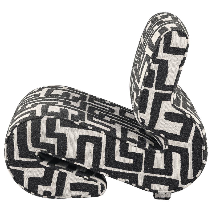 Eimer Geometric Jacquard Accent Chair Black