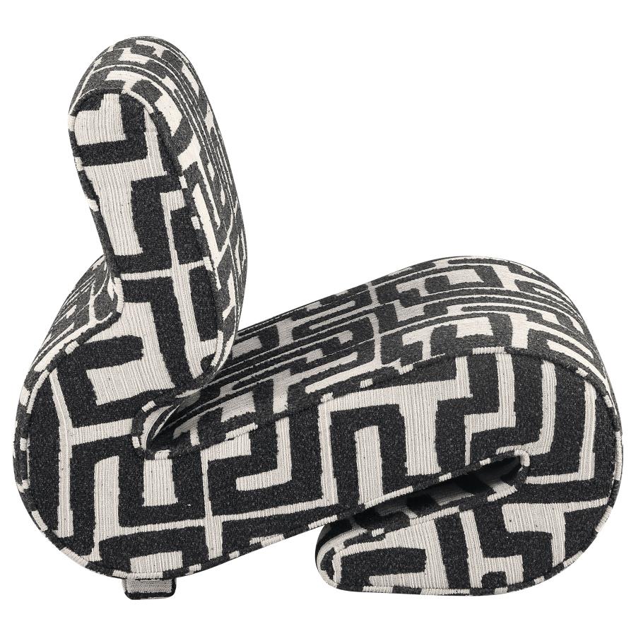 Eimer Geometric Jacquard Accent Chair Black