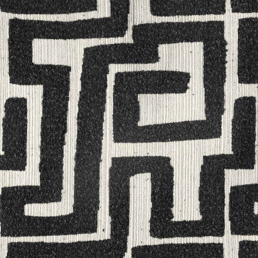 Eimer Geometric Jacquard Accent Chair Black