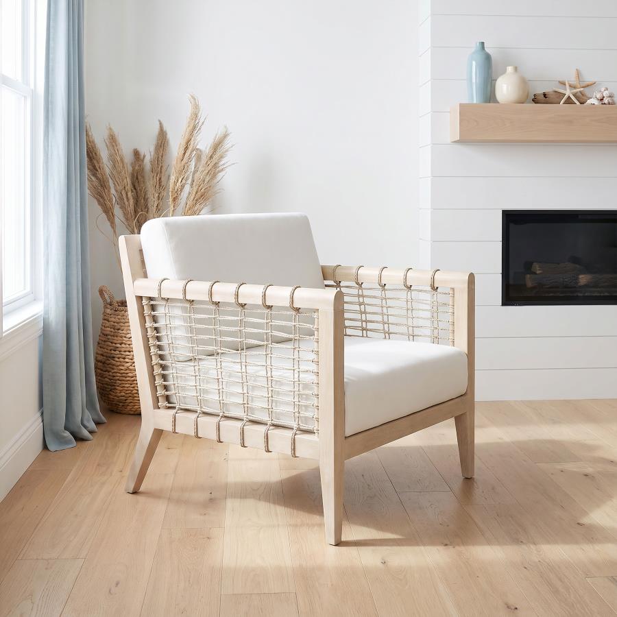 Cantu Seagrass Accent Chair White and Weathered Natural