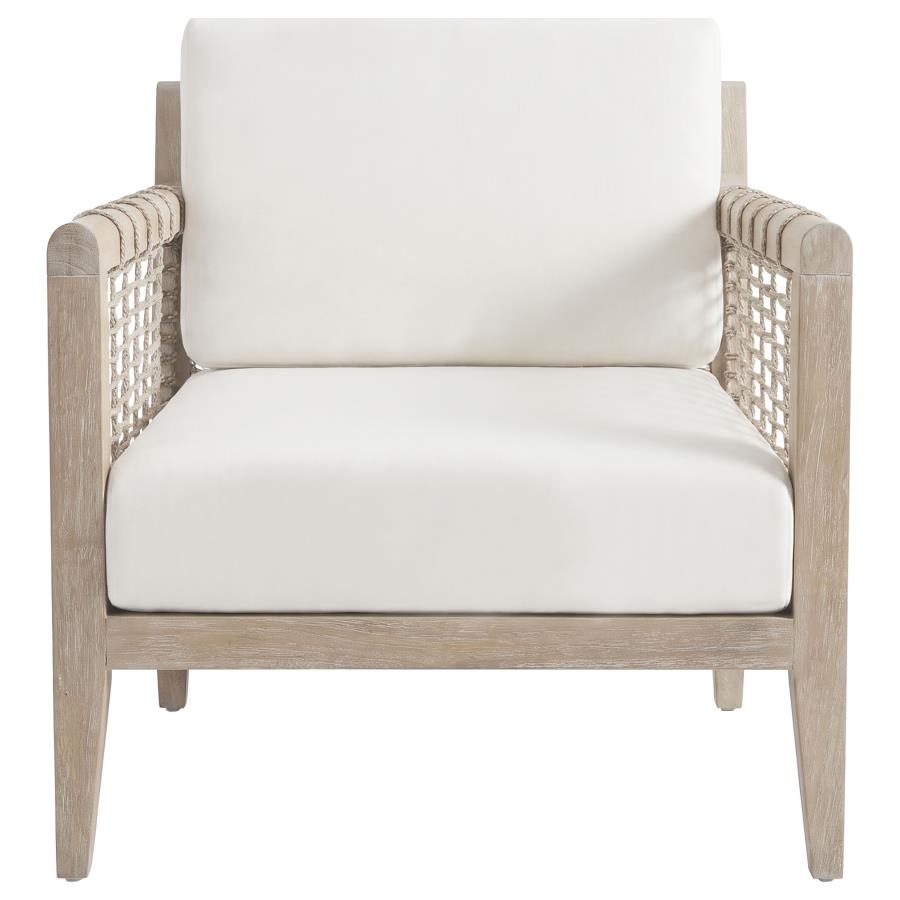 Cantu Seagrass Accent Chair White and Weathered Natural