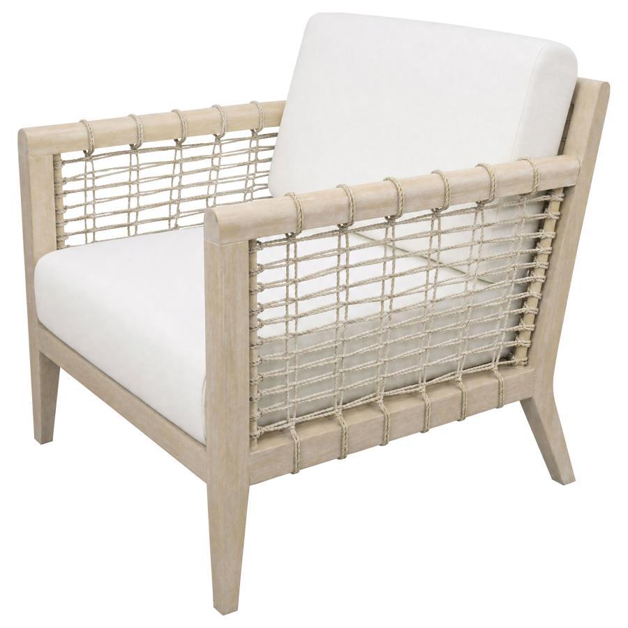 Cantu Seagrass Accent Chair White and Weathered Natural
