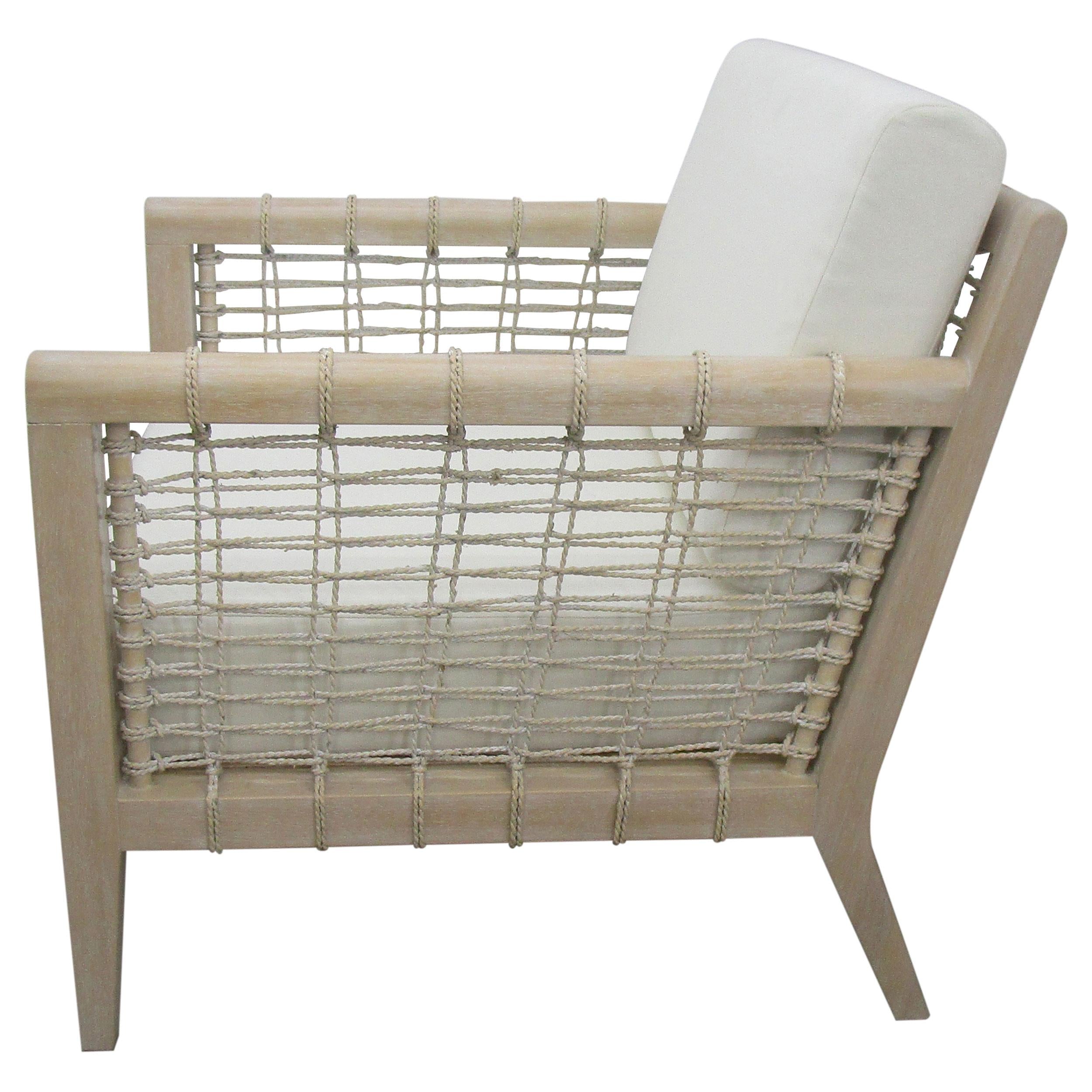 Cantu Seagrass Accent Chair White and Weathered Natural