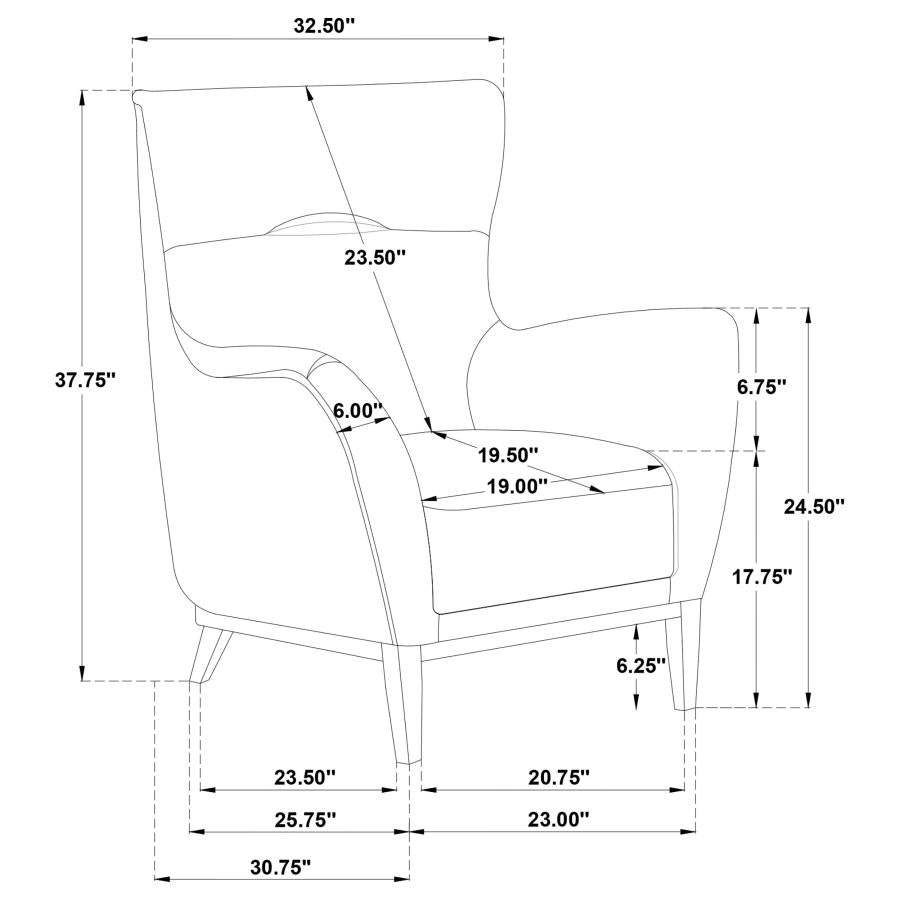 Catala Upholstered High Back Accent Chair Ivory and Coffee