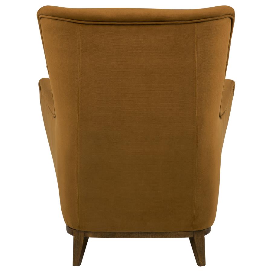 Catala Upholstered High Back Accent Chair Rust and Coffee