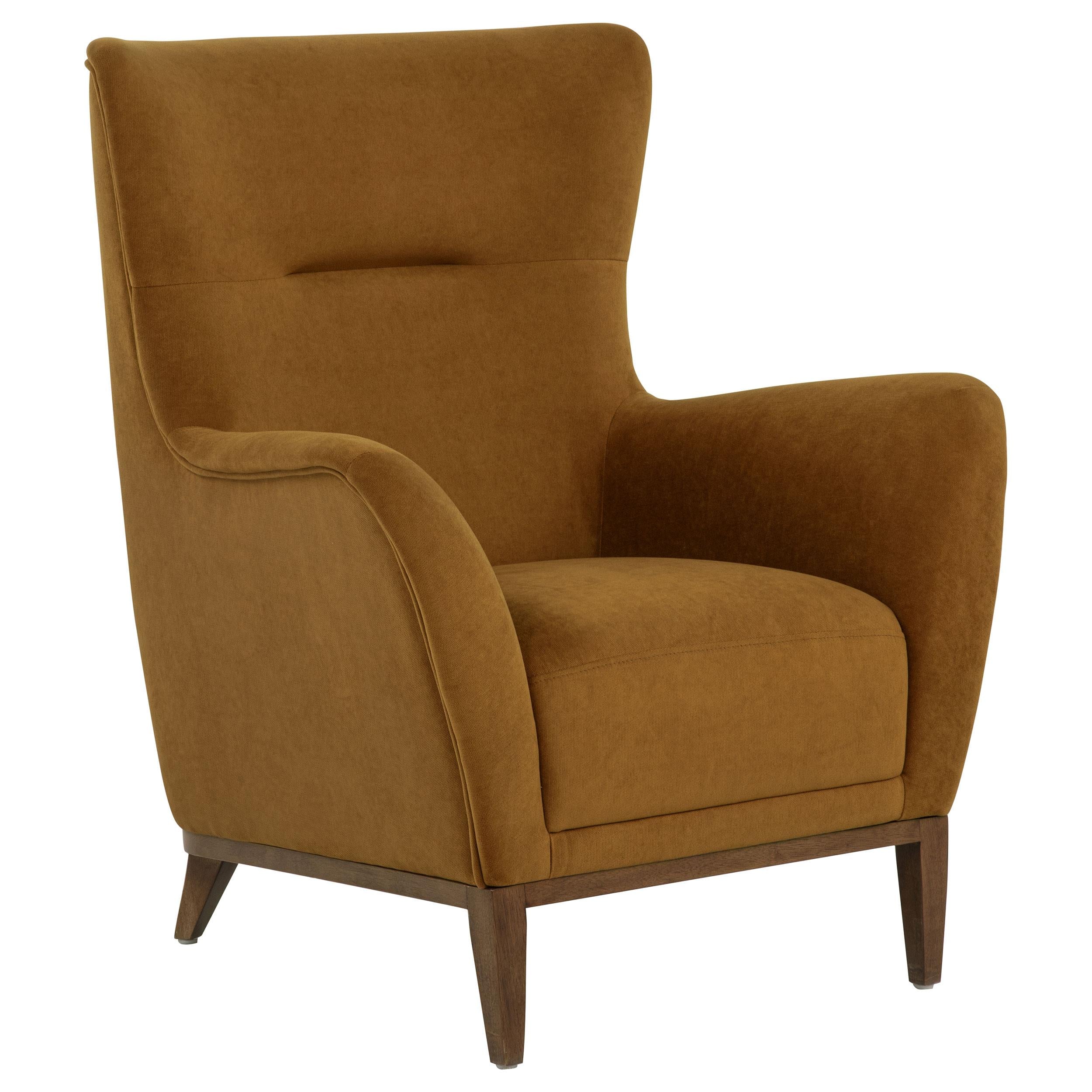 Catala Upholstered High Back Accent Chair Rust and Coffee