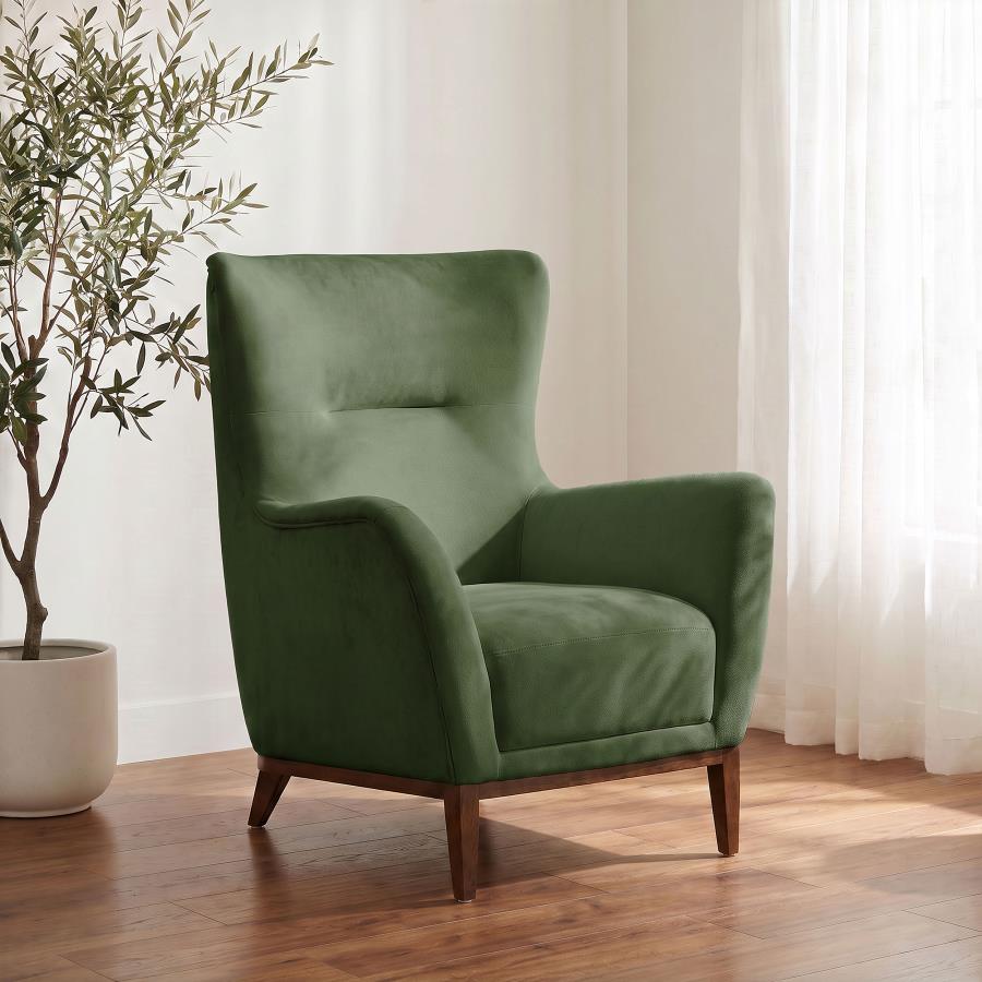 Catala Upholstered High Back Accent Chair Matcha and Coffee