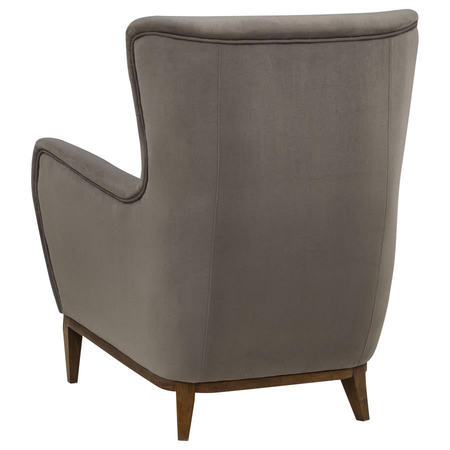 Catala Upholstered High Back Accent Chair Stone and Coffee