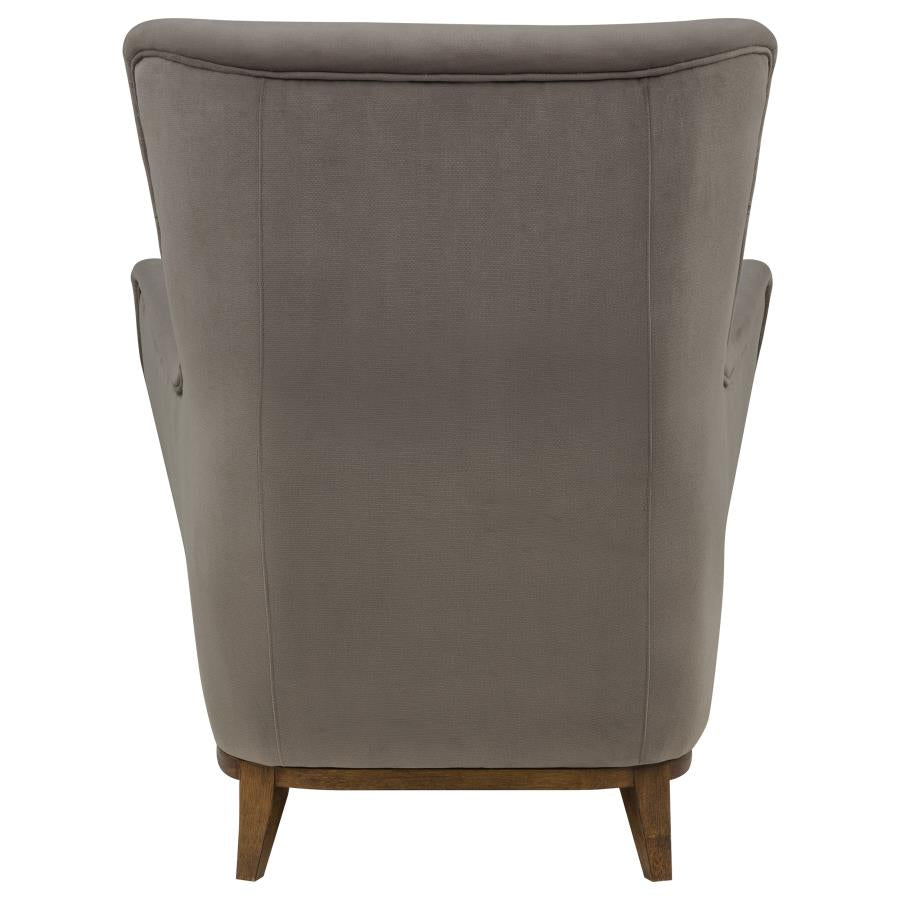 Catala Upholstered High Back Accent Chair Stone and Coffee