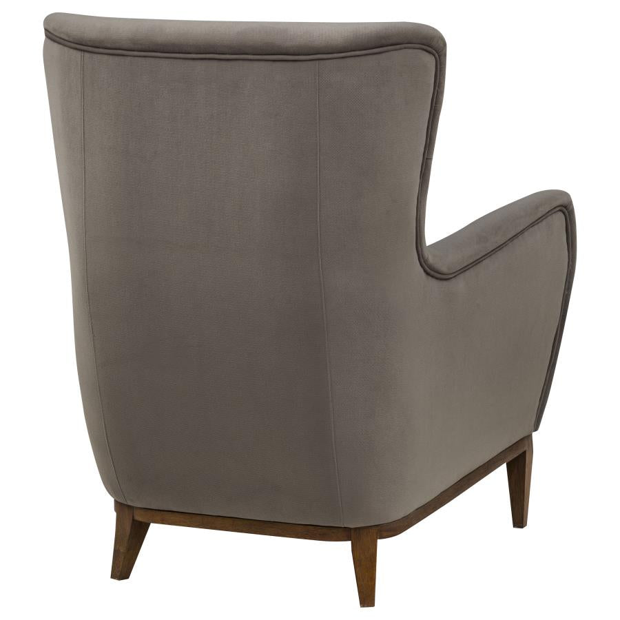 Catala Upholstered High Back Accent Chair Stone and Coffee