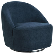 Leon Upholstered Barrel Swivel Accent Chair Navy