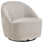 Leon Chenille Upholstered Swivel Accent Chair Greige