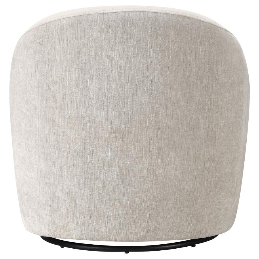 Leon Chenille Upholstered Swivel Accent Chair Greige