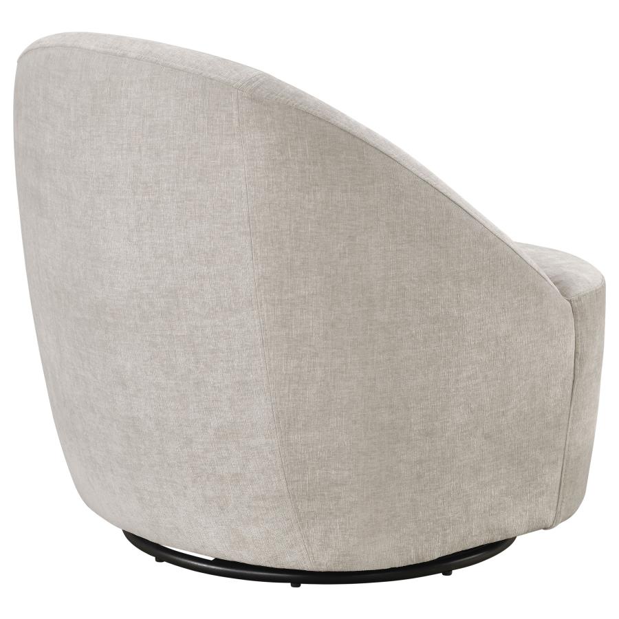 Leon Chenille Upholstered Swivel Accent Chair Greige
