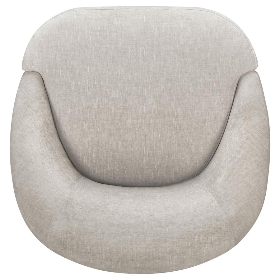 Leon Chenille Upholstered Swivel Accent Chair Greige