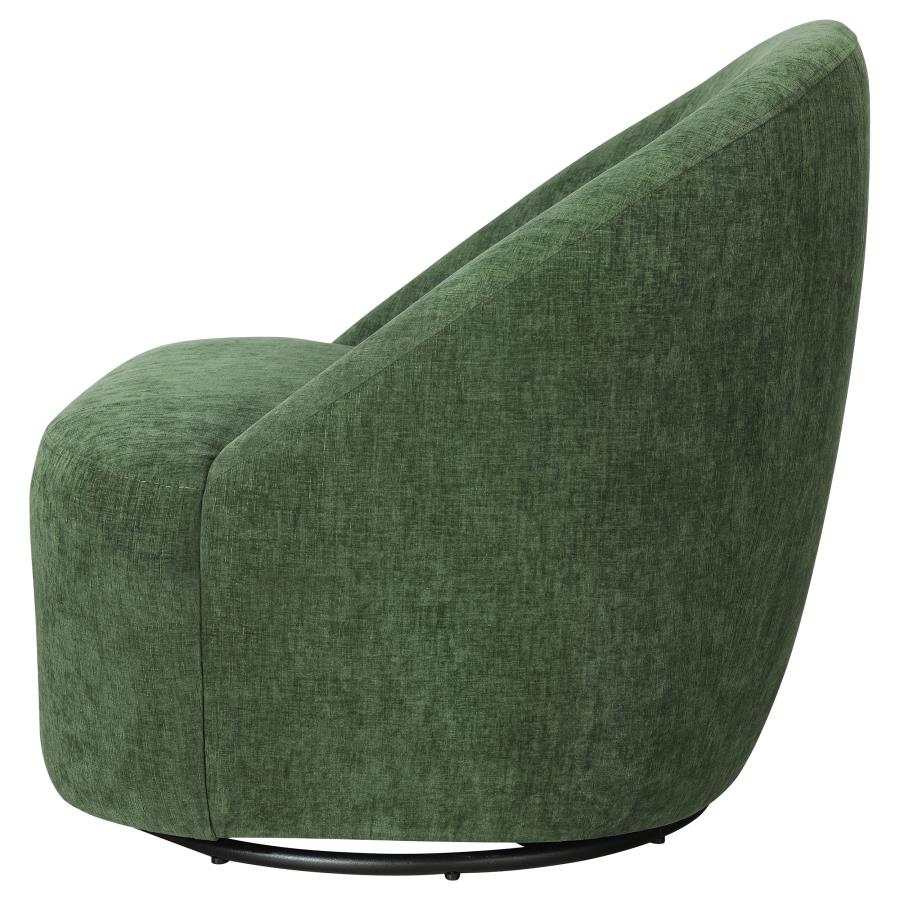 Leon Chenille Upholstered Swivel Accent Chair Green