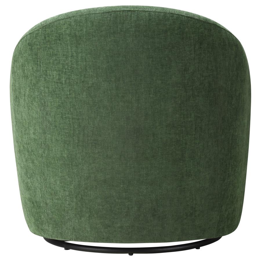 Leon Chenille Upholstered Swivel Accent Chair Green