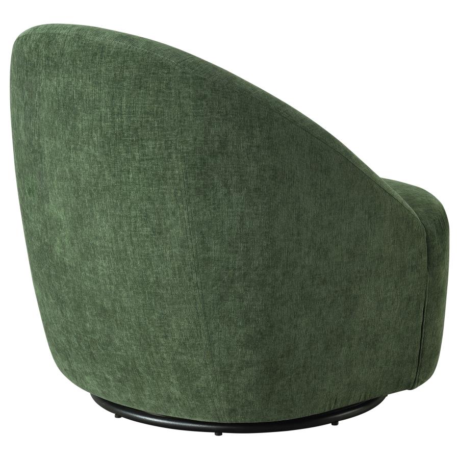 Leon Chenille Upholstered Swivel Accent Chair Green