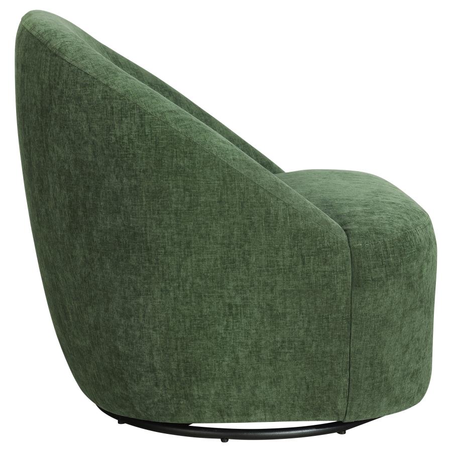 Leon Chenille Upholstered Swivel Accent Chair Green