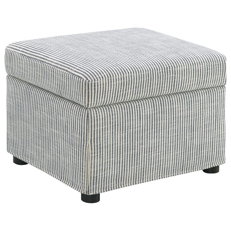 Winter Upholstered Hydraulic Lift Top Storage Ottoman Navy Blue