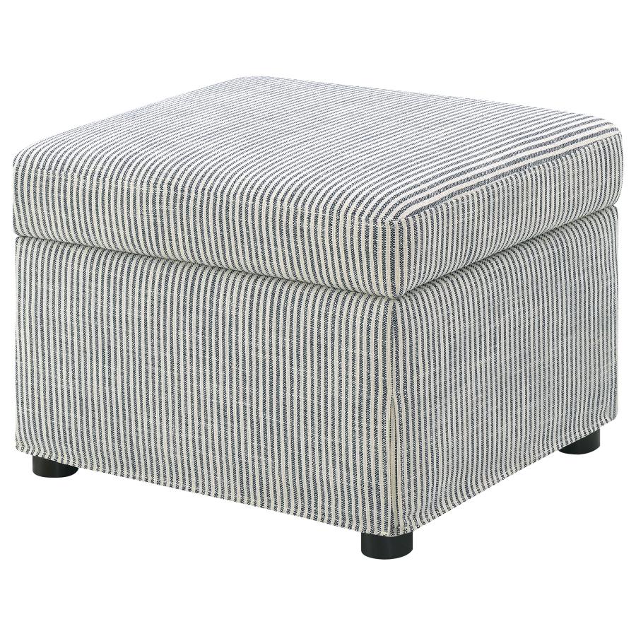 Winter Upholstered Hydraulic Lift Top Storage Ottoman Navy Blue