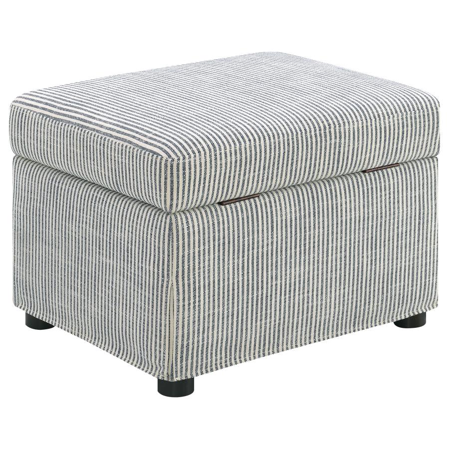 Winter Upholstered Hydraulic Lift Top Storage Ottoman Navy Blue