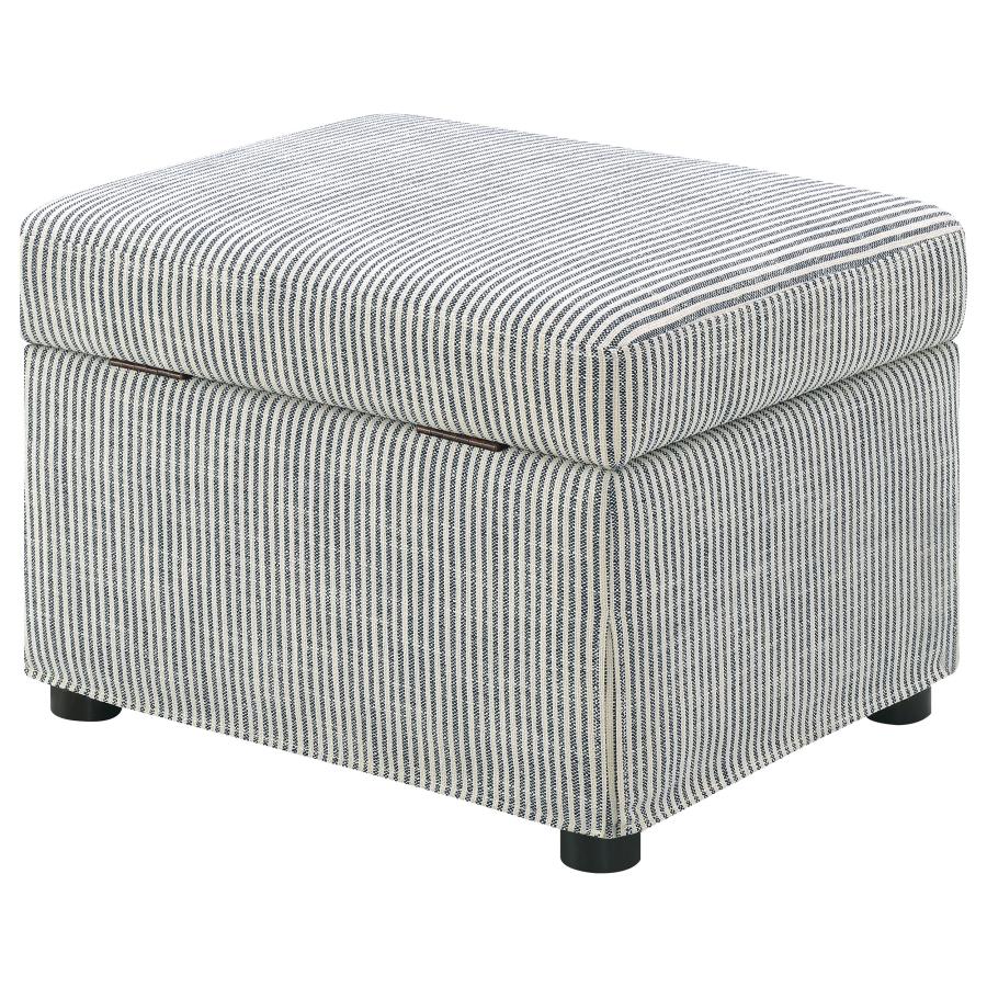 Winter Upholstered Hydraulic Lift Top Storage Ottoman Navy Blue