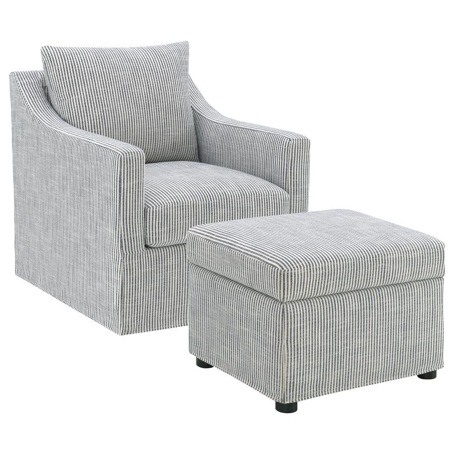 Winter Upholstered Hydraulic Lift Top Storage Ottoman Navy Blue
