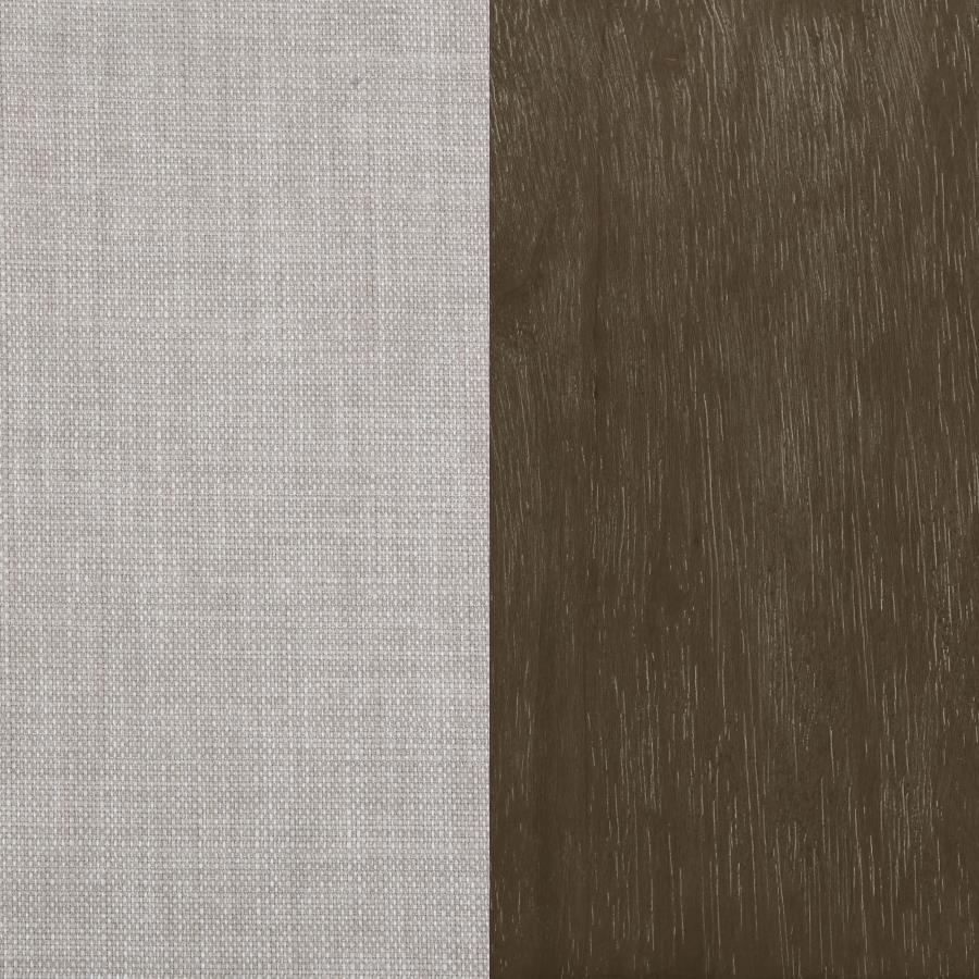 Blanchett Upholstered Bobbin Accent Chair Beige and Distressed Brown