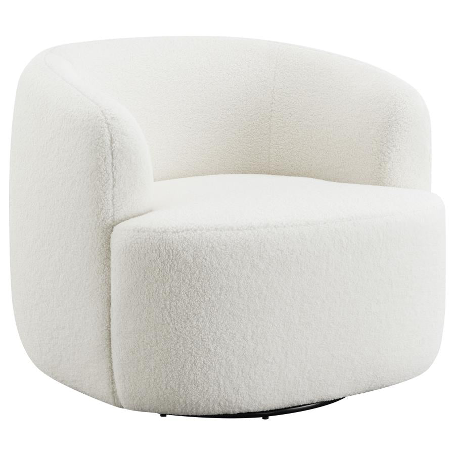 Hudson Sherpa Swivel Accent Chair Natural