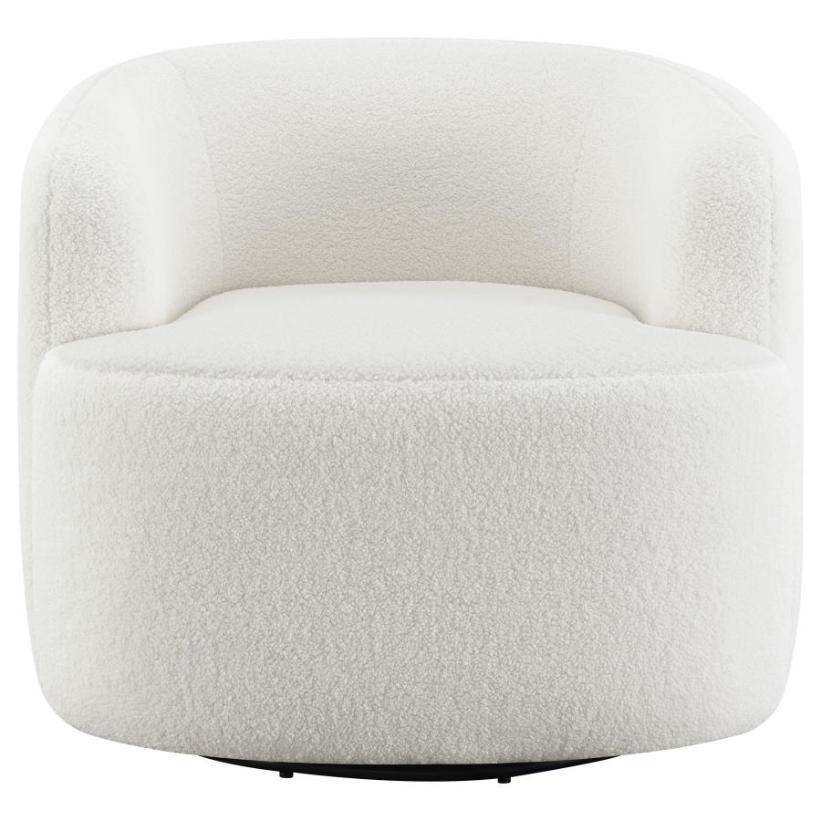 Hudson Sherpa Swivel Accent Chair Natural