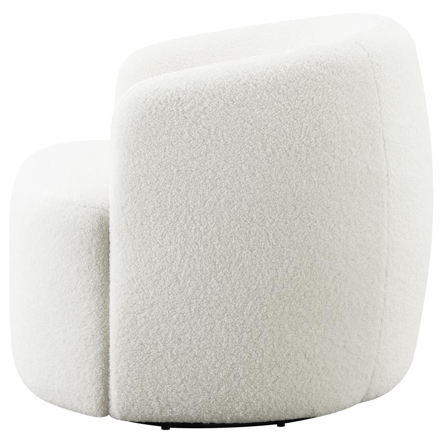 Hudson Sherpa Swivel Accent Chair Ivory