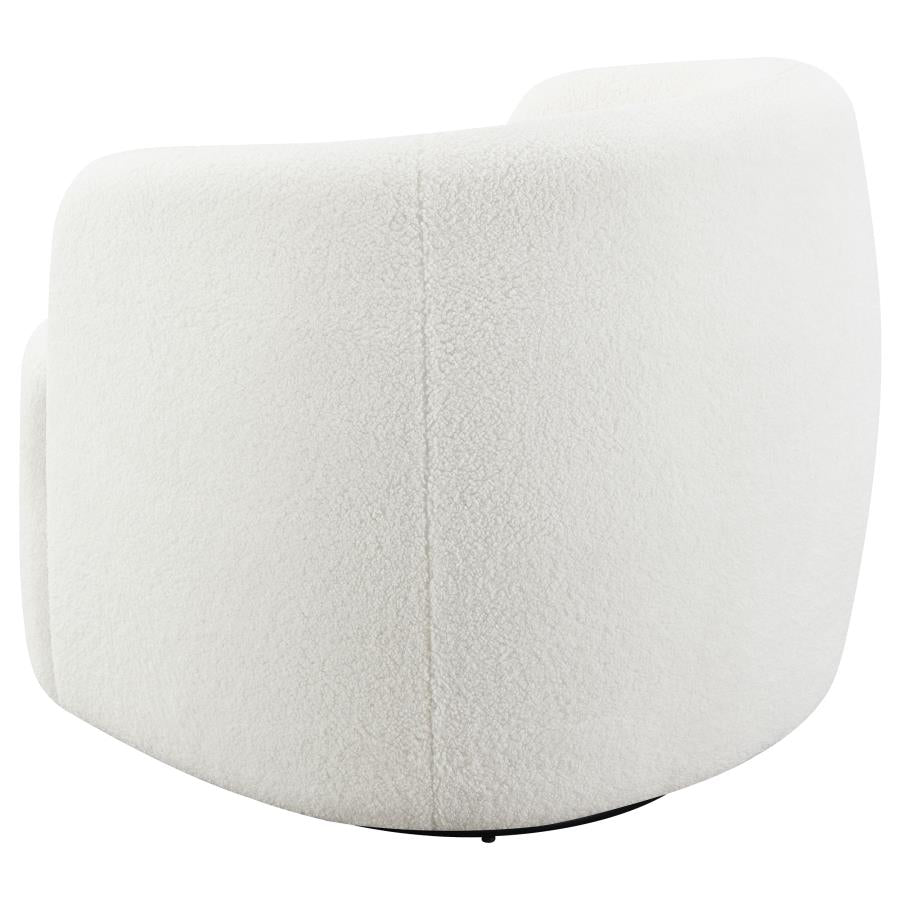 Hudson Sherpa Swivel Accent Chair Ivory