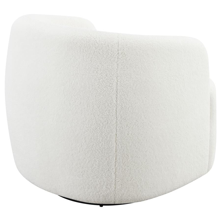 Hudson Sherpa Swivel Accent Chair Natural
